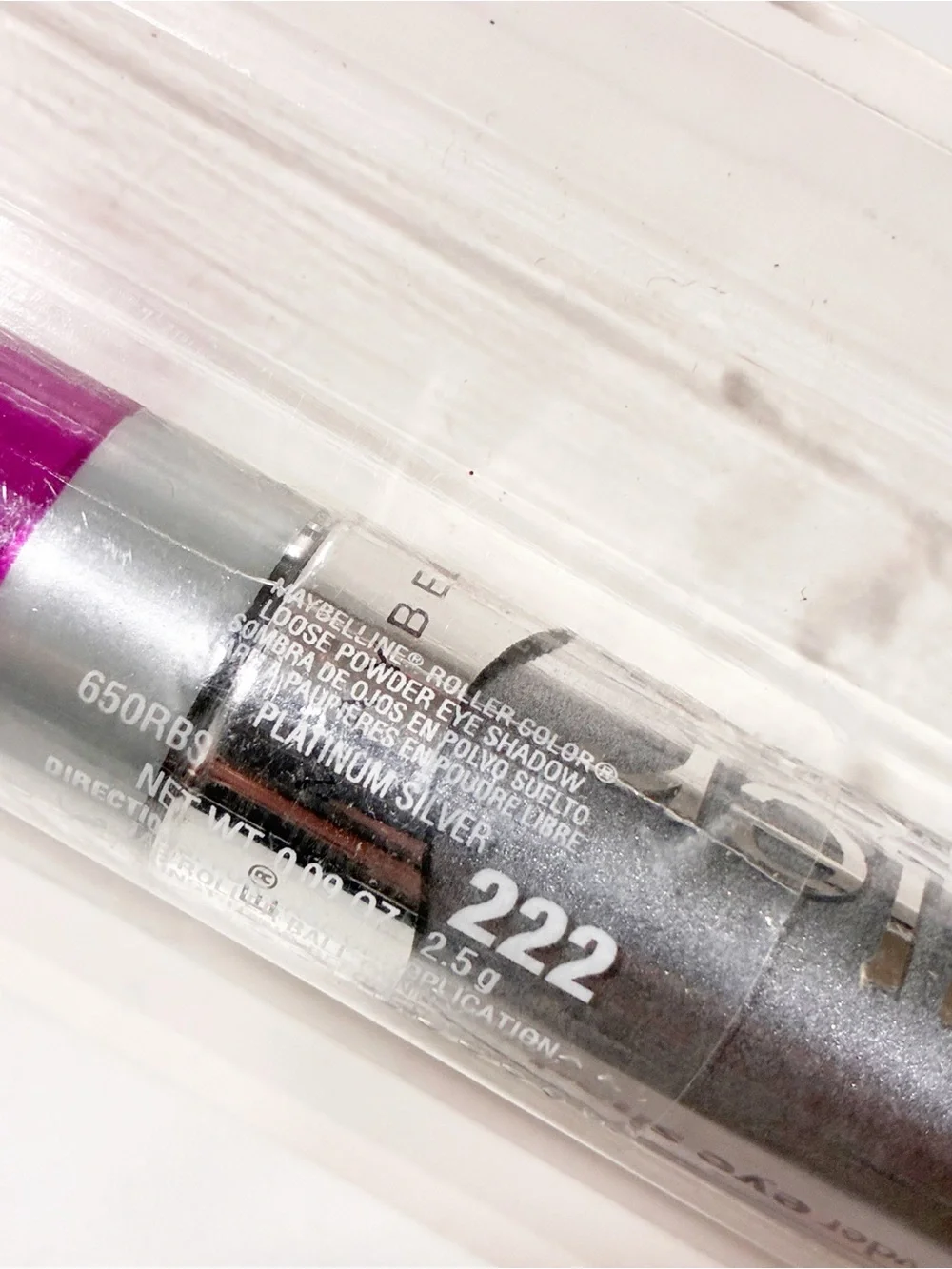 MAYBELLINE ROLLER COLOR ROLL ON EYESHADOW Shade 222 Platinum Silver NEW